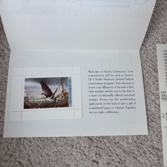 1990 DUCKS UNLIMITED - DU Duck Stamp and Sticker MEMBERSHIP EDITION - Picture 4 of 6
